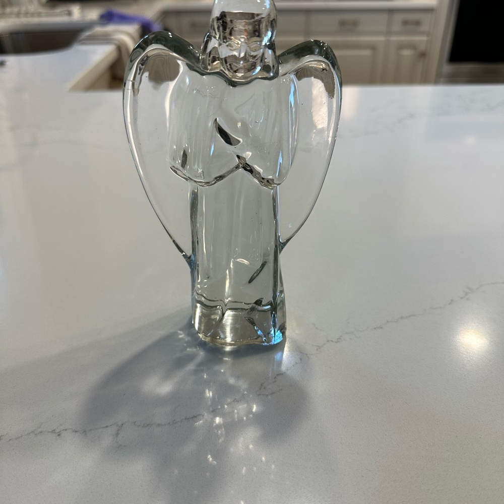 Clear Glass Baccarat style Angel Figurine Home Accent